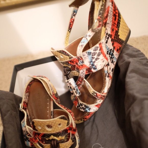 Proenza Schouler Snakeskin Leather Wedge Sandal - Picture 3 of 4